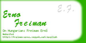 erno freiman business card
